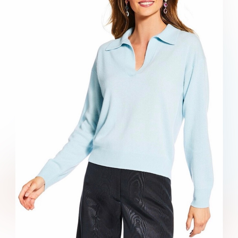 NWT Antonio Melani 100% Cashmere Sweater – Bordeaux - M - Collared - Picture 5 of 5